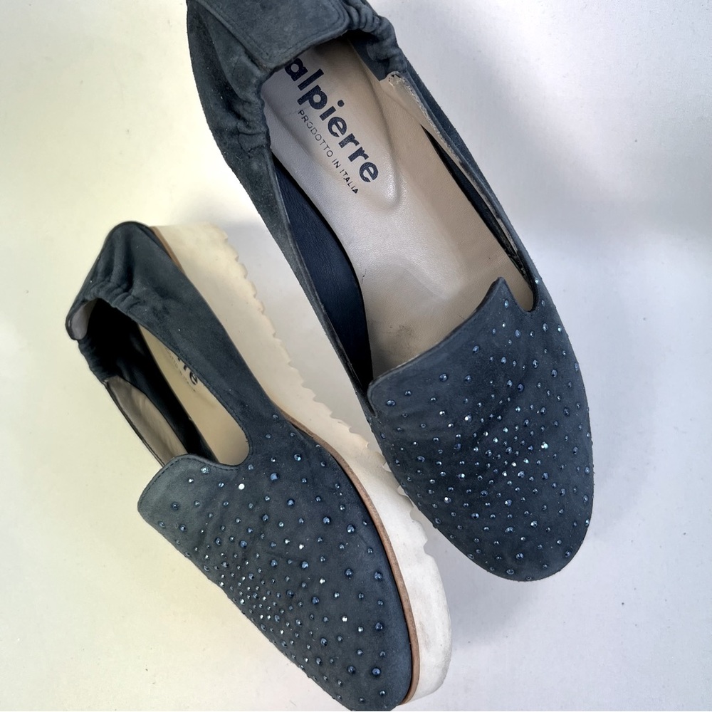 CALPIERRE Rhinestones Slip-On Shoes